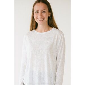 ENZA COSTA BURNOUT TEE LONG SLEEVES CREWNECK CAPSULE CLASSIC CHIC VERSATILE